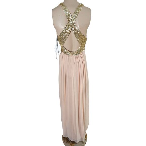 NWT Calvin Klein Dress Nude Flowy Chiffon Layers Soft Sheer Goddess Ballet 10 - Picture 7 of 15